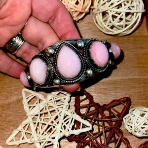 Pink Opal Cuff -5.5 to 7.5" wrist ok